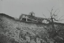 Looking up the bluff at the Stearns House